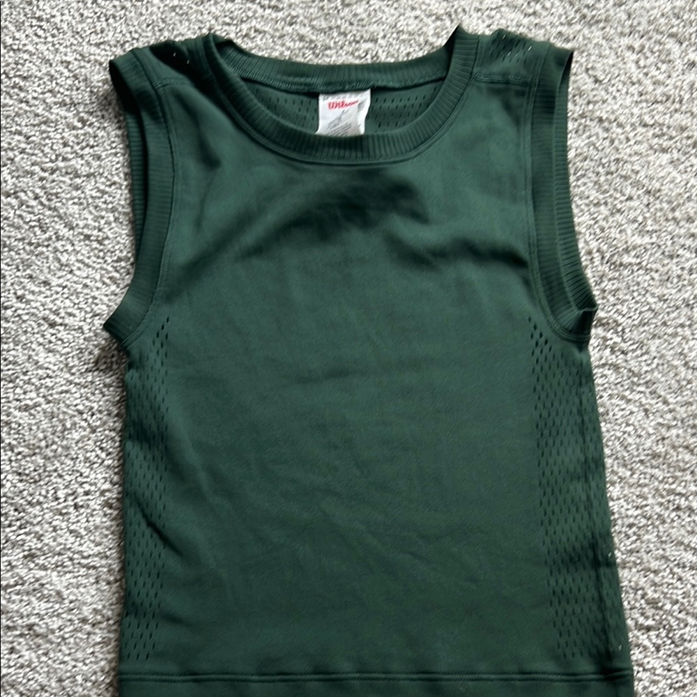 Wilson Green Sleeveless athletic womens Top SMALL